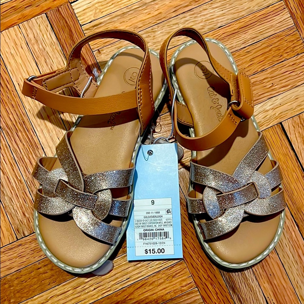 Cat & Jack gold Sandals Size 9